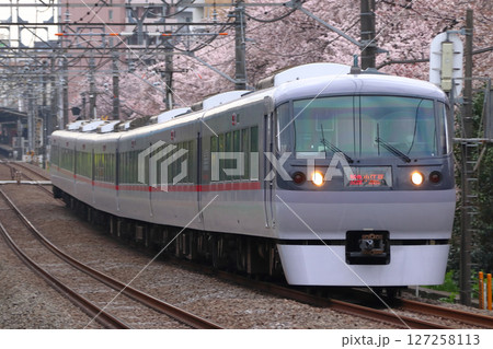 桜と西武新宿線:特急小江戸号(新製車両/LED編成) 桜と西武新宿線:特急小江戸号(新製車両/LED編成) 127258113