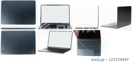 Dark blue laptop different views Dark blue laptop different views 127259497
