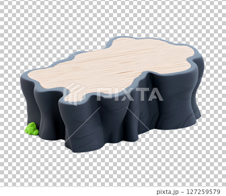 a whimsical, cartoonish tree stump shaped object is presented in a white space. the top surface is a light shade, displaying horizontal wood grain patterns a whimsical, cartoonish tree stump shaped object is presented in a white space. the top surface is a light shade, displaying horizontal wood grain patterns 127259579