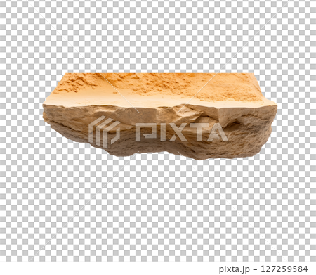 the image shows a piece of earth floating in the air against a bright white background 127259584