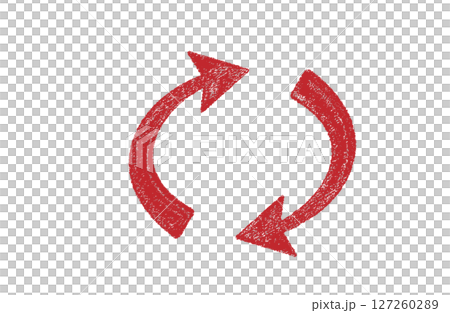 手繪蠟筆紋理圓形紅色箭頭圖示集 127260289