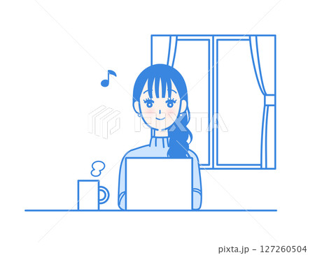 テレワークをする女性 127260504