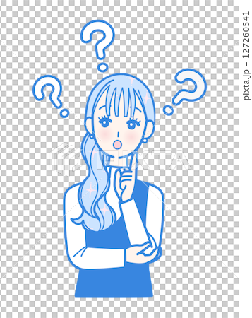疑問に思う女性のイラスト 疑問に思う女性のイラスト 127260541