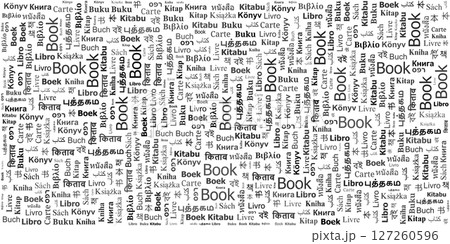 Book Word Cloud Pattern in Multiple Languages 127260596