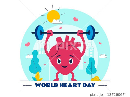 World Heart Day Vector Illustration on 29 September to Raise Awareness About the Importance of Healthcare and Disease Prevention in a Background World Heart Day Vector Illustration on 29 September to Raise Awareness About the Importance of Healthcare and Disease Prevention in a Background 127260674