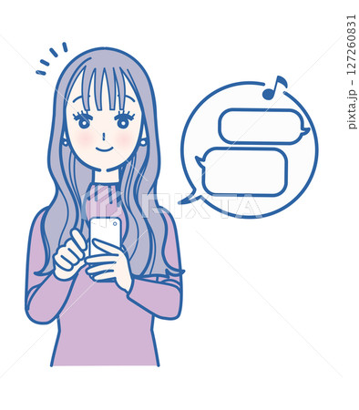 スマホでメッセージを受け取る女性 スマホでメッセージを受け取る女性 127260831