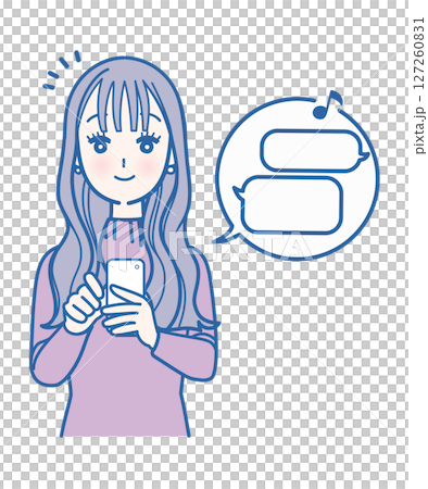 スマホでメッセージを受け取る女性 スマホでメッセージを受け取る女性 127260831