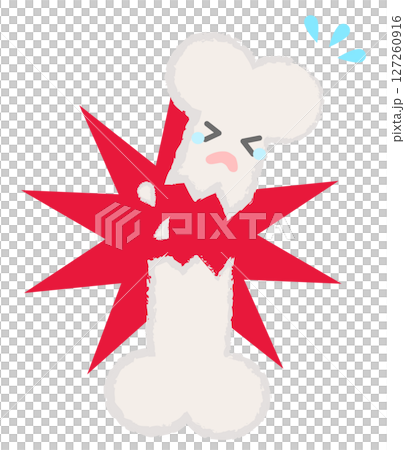 Hand-drawn bone character illustration: fracture 127260916