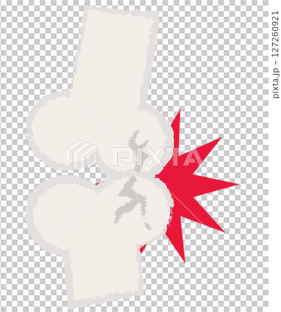 手描きの骨のイラスト　骨折 127260921