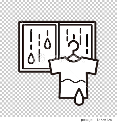 乾かない洗濯物のイラスト 乾かない洗濯物のイラスト 127261201