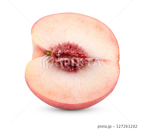 Pink Peach isolated on white background 127261282