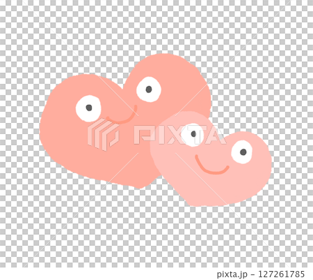 Cute heart illustration material (JPG/PNG) 127261785