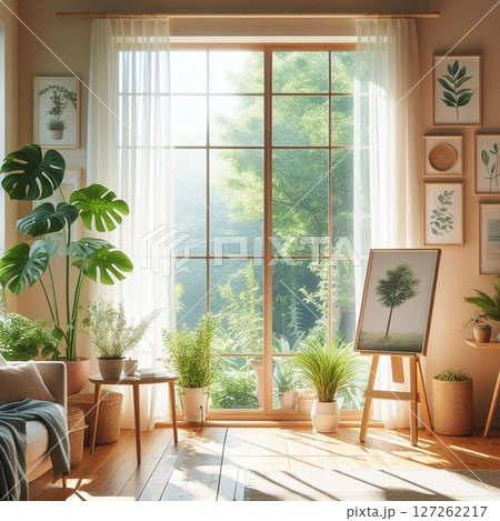 窓のある植物園風モダンリビング 窓のある植物園風モダンリビング 127262217