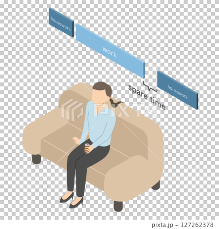 Woman relaxing in her spare time - Isometric 127262378