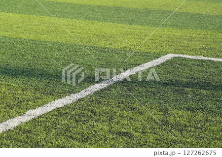 artificial green grass turf sport soccer field with black rubber granules infill 127262675