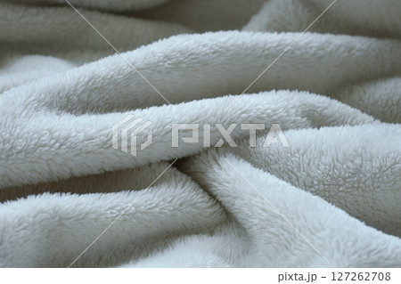 white soft fluffy blanket textile 127262708