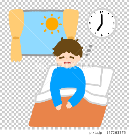 朝起きるのが苦手な男性 127263576