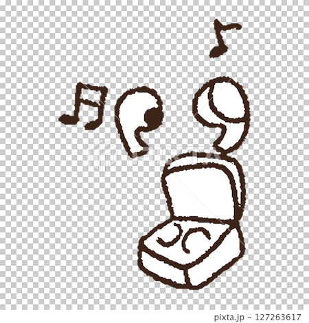 ペンで描いた風ワイヤレスイヤホン ペンで描いた風ワイヤレスイヤホン 127263617