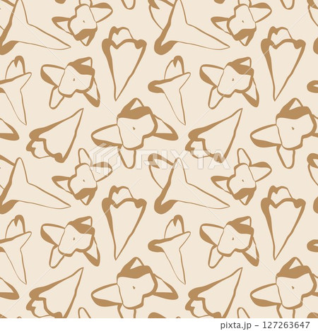 Botanical seamless pattern with warm brown clove flowers on soft beige background for wrapping and textile 127263647