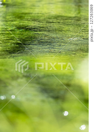 水面に映る新緑・清流・エコイメージ（大山　地蔵滝の泉） 127263869