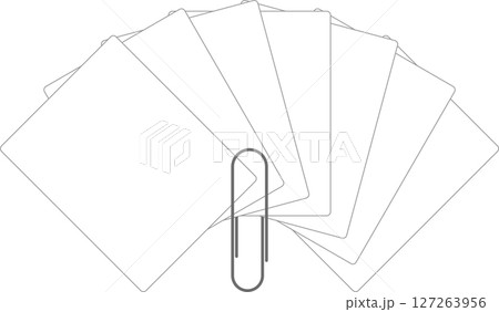 白紙書類をクリップで綴る 白紙書類をクリップで綴る 127263956