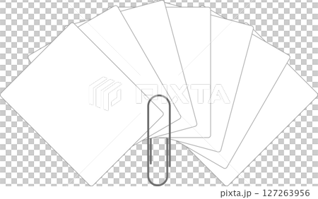白紙書類をクリップで綴る 白紙書類をクリップで綴る 127263956