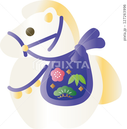 年賀2026　年賀状素材　2026　土鈴　干支　馬　午年　午　和風　モダン　かわいい　動物　イラスト 127263996