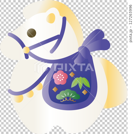 年賀2026　年賀状素材　2026　土鈴　干支　馬　午年　午　和風　モダン　かわいい　動物　イラスト 127263996