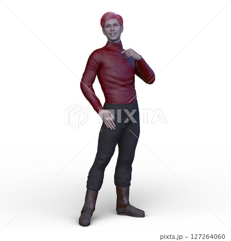 ポーズをとる男性 127264060