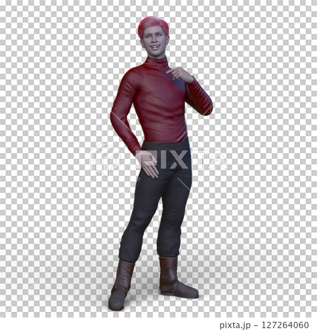 ポーズをとる男性 127264060