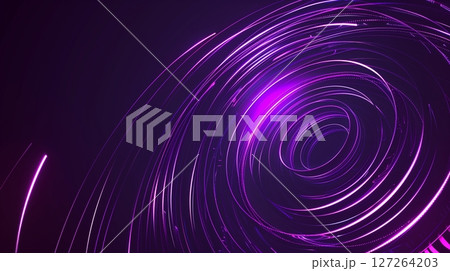 Circle line neon purple light motion technology dark background 127264203
