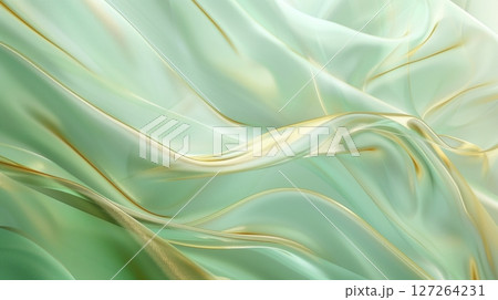 Pastel green luxury gold glitter metallic spash 127264231