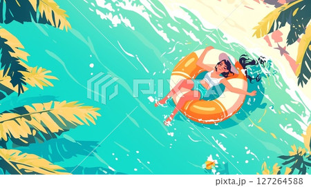 夏、バカンス、南国 127264588