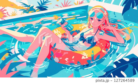 夏、バカンス、南国 127264589