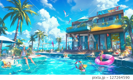 夏、バカンス、南国 127264590