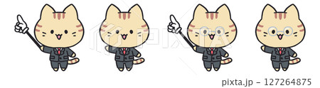 可愛い猫の先生イラストセット 127264875