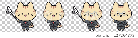 可愛い猫の先生イラストセット 127264875