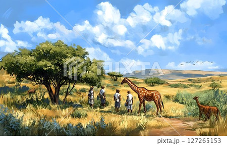 African savannah exploration, Encountering wildlife in the golden landscape 127265153