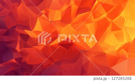 抽象的なオレンジの多面体背景デザイン 抽象的なオレンジの多面体背景デザイン 127265208
