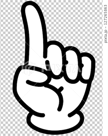 表示數字 1 的手勢插圖（指向手指） 127265863