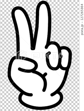 數字 2 手勢（剪刀）的插圖 127265864