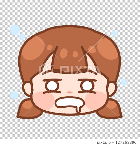 昏昏沉沉的女孩插圖-可愛的臉部表情 127265890