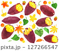 焼き芋、さつまいもの水彩イラスト 127266547