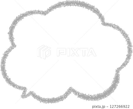 クレヨン風で描かれた手描きの吹き出し線画フレーム。ふきだしの先端は左下。使いやすくてかわいい吹き出し 127266922