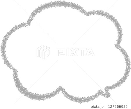 クレヨン風で描かれた手描きの吹き出し線画フレーム。ふきだしの先端は右下。使いやすくてかわいい吹き出し クレヨン風で描かれた手描きの吹き出し線画フレーム。ふきだしの先端は右下。使いやすくてかわいい吹き出し 127266923