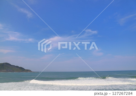 日南海岸 海 波 青空 日南海岸 海 波 青空 127267284