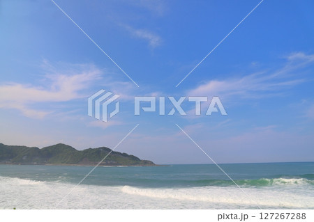 日南海岸 海 波 青空 日南海岸 海 波 青空 127267288
