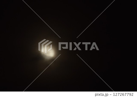 blurry full moon covering by cloud floating on sky in night background 127267792