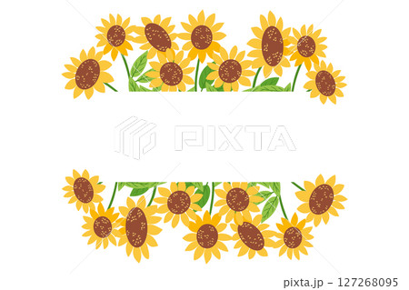 Floral sunflower banner with yellow blossoms 127268095