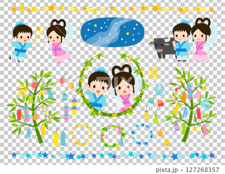 七夕插畫素材 127268357